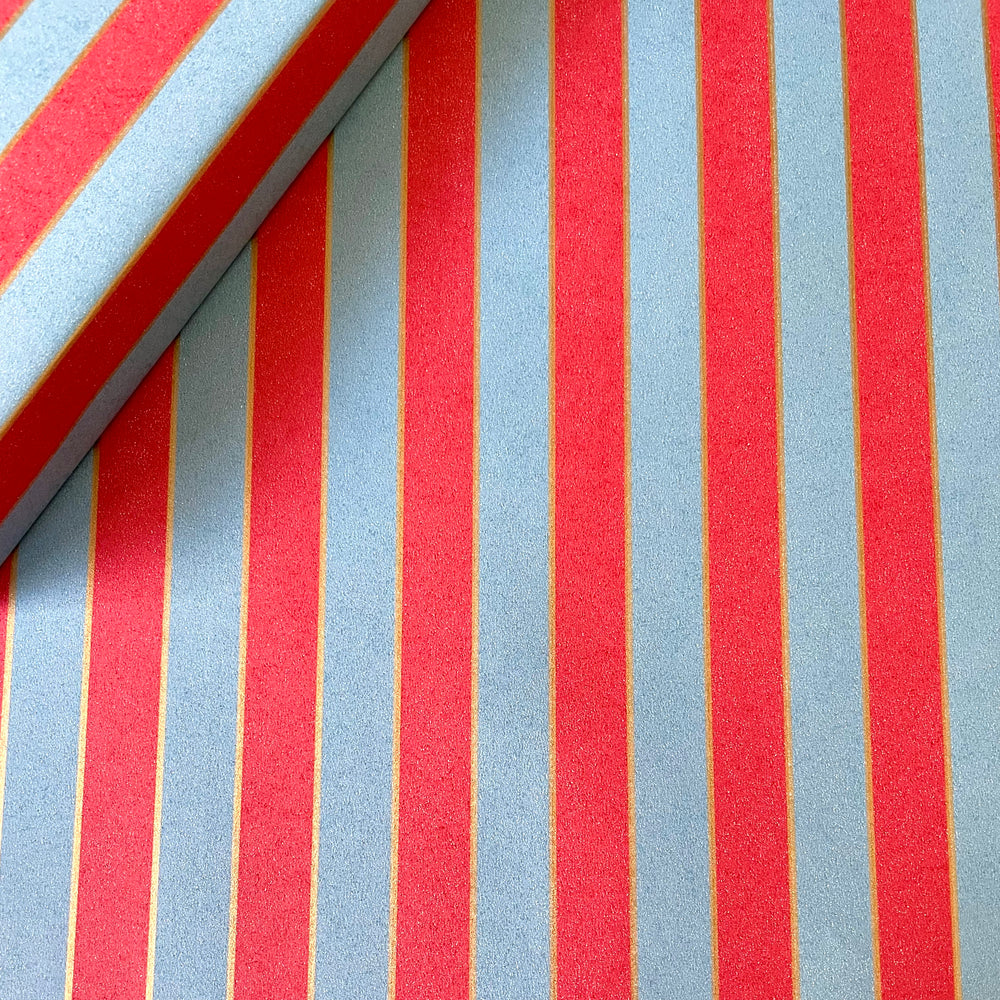 Nutcracker Stripe - French Blue/Red