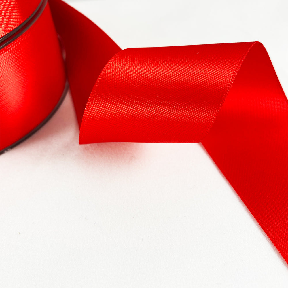 Double Satin Ribbon - Red