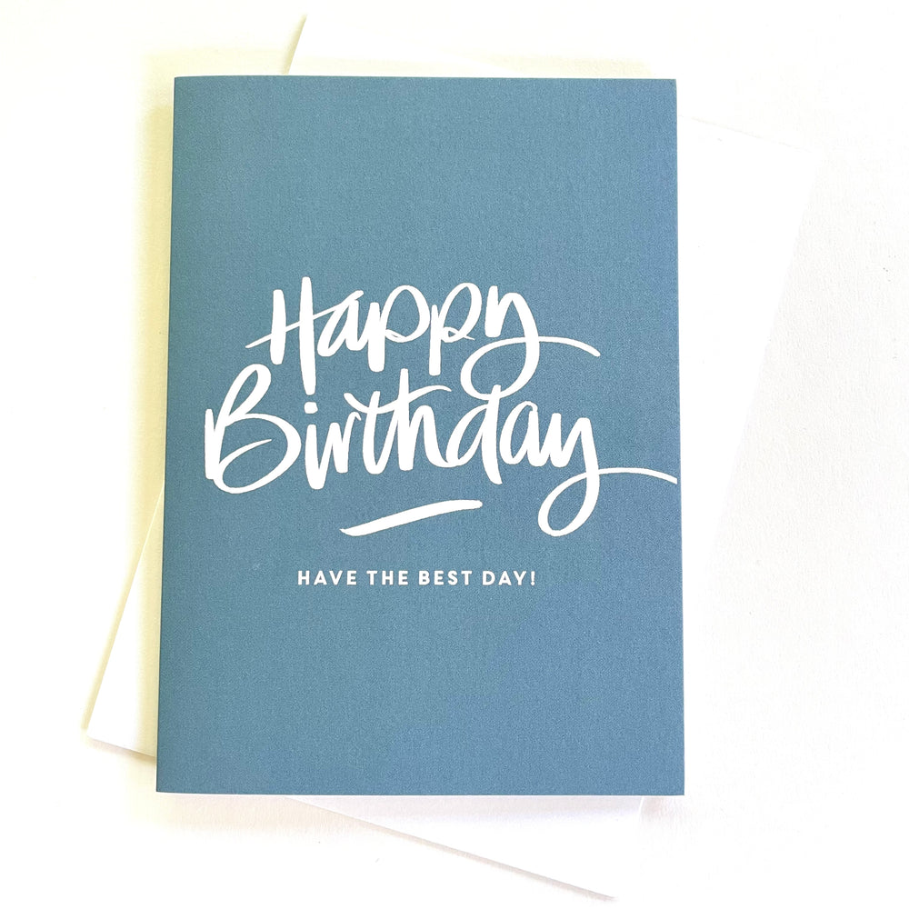 Happy Birthday Greeting Card - Blue
