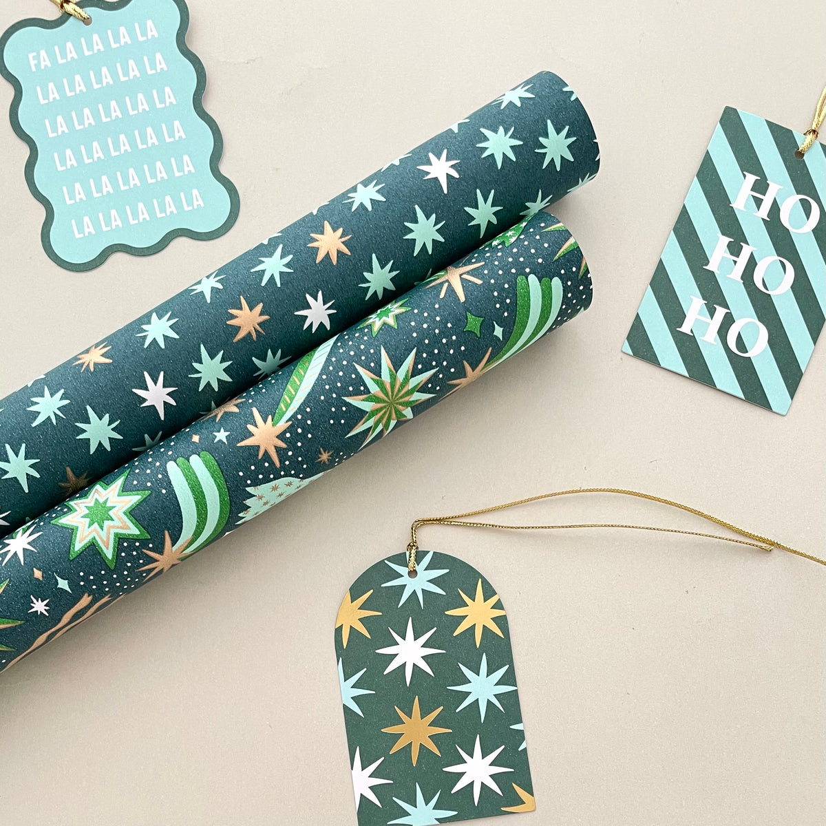 Nova Christmas Gift Tag - Aqua/Evergreen (3pk)