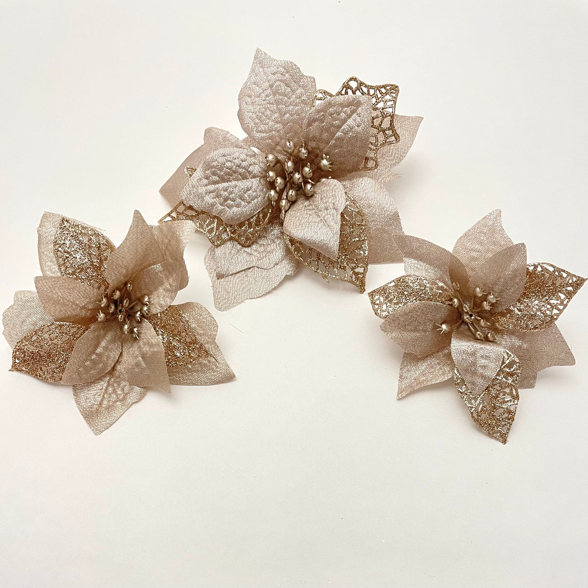 Poinsettia Clip (3pk)