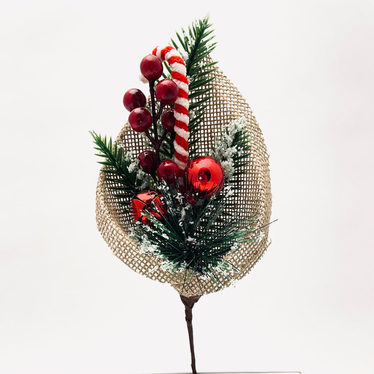 Bell Berry & Pine Burlap Pick