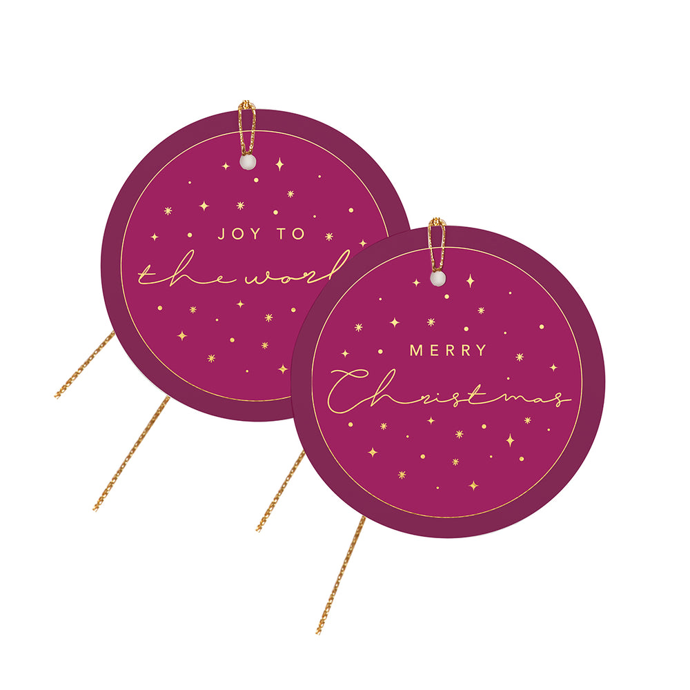 Christmas Spirit Gift Tags - Plum (2pk)