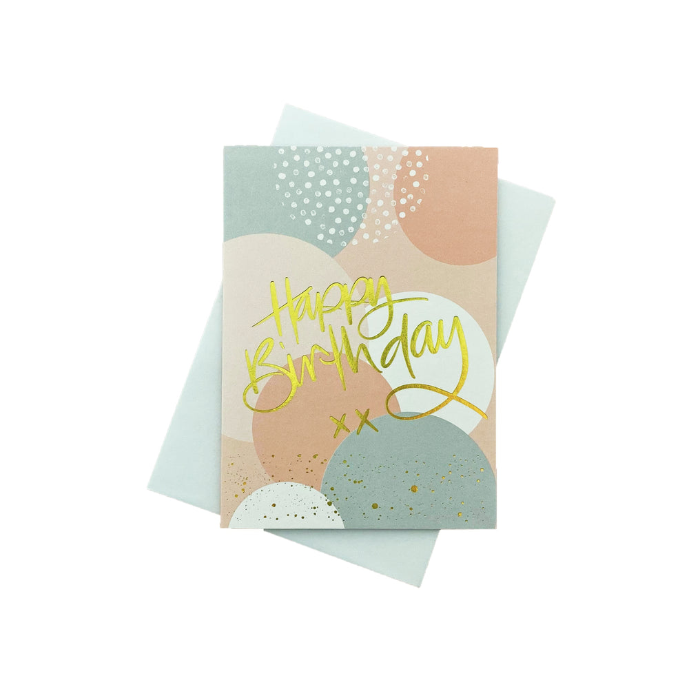 Birthday Bubbles Greeting Card - Peach