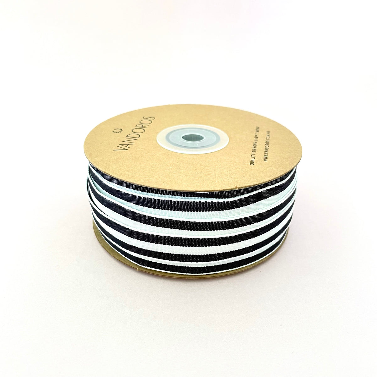 Provence Taffeta Ribbon - Black/White
