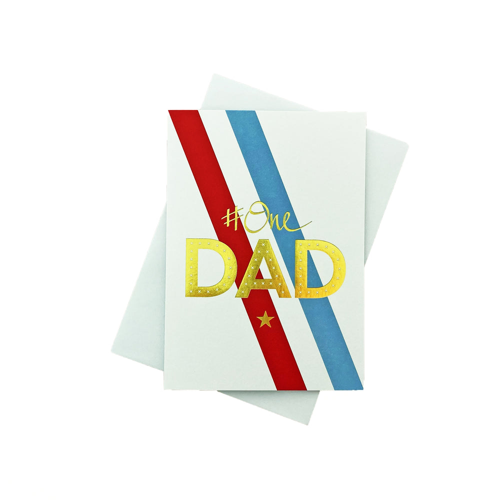 # One Dad Greeting Card - Stripes