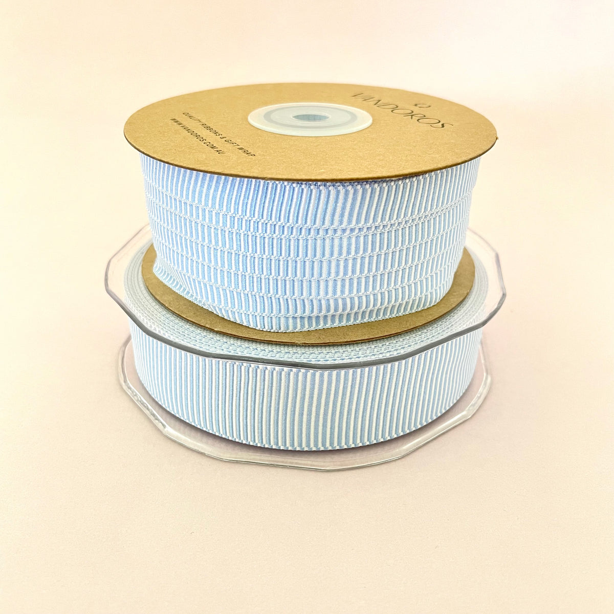 Alice Grosgrain Ribbon - French Blue/White